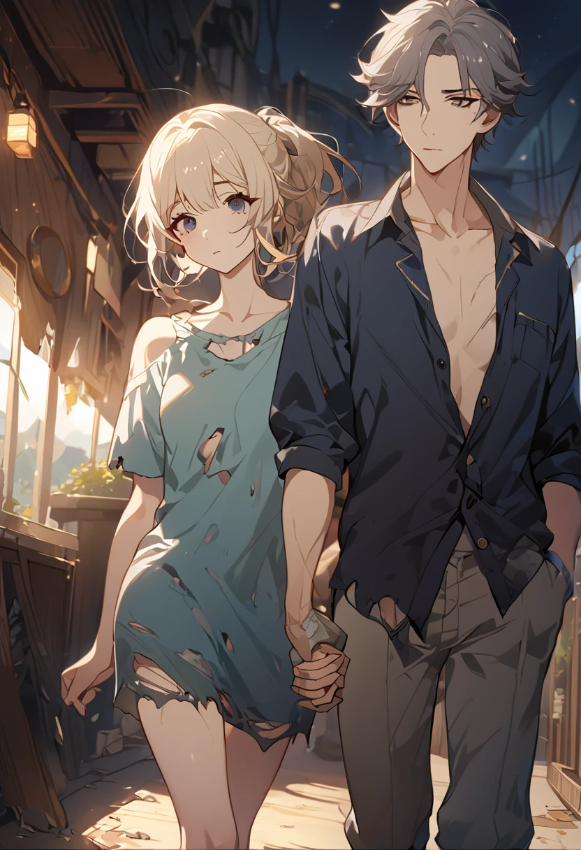 A boy holding a girl in the night, Light light, and dark backgrounds, Raised sexy,prette,lovemaking ,Operations that interact with each other,Sexual ,sweat leggs,clear liquid(liquid milk),Sexual themes,implied,Adult 18 forbidden themes,