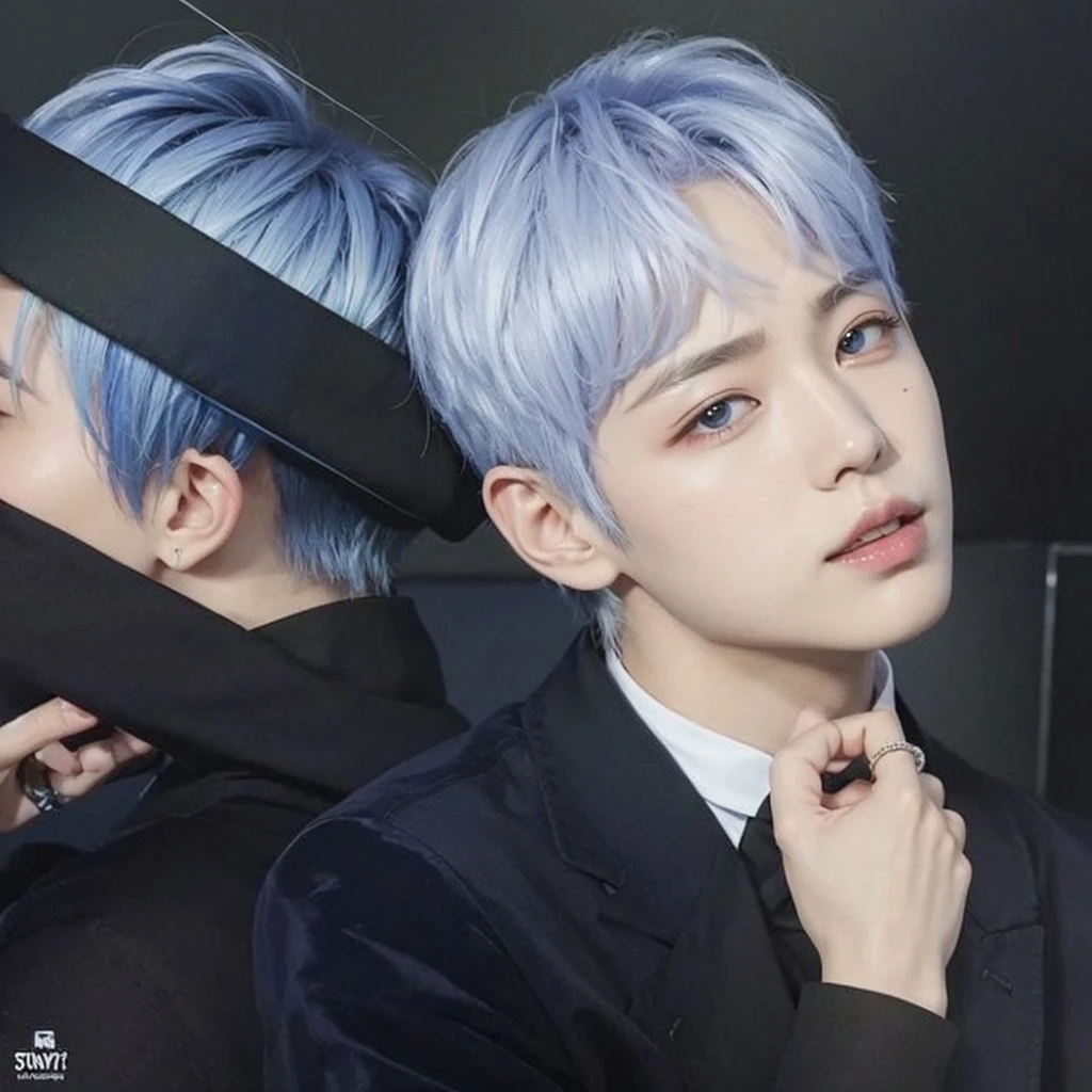 Sakuya nct wish, cute boy, blue hair