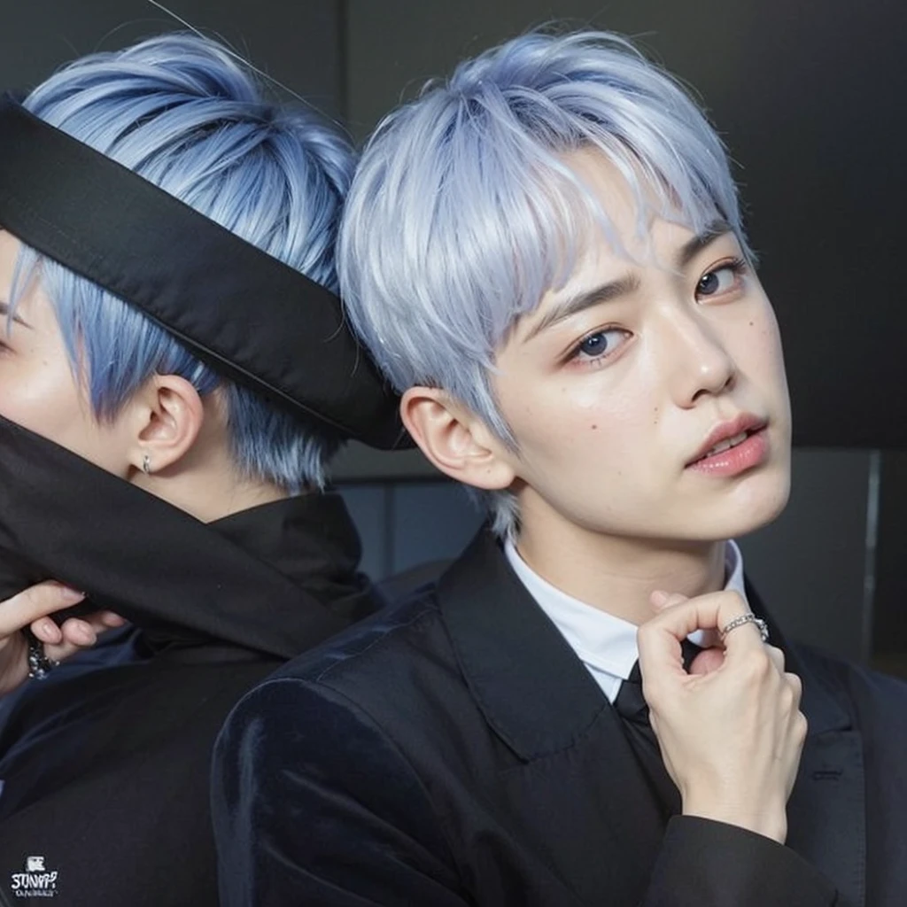 Sakuya nct wish, cute boy, blue hair