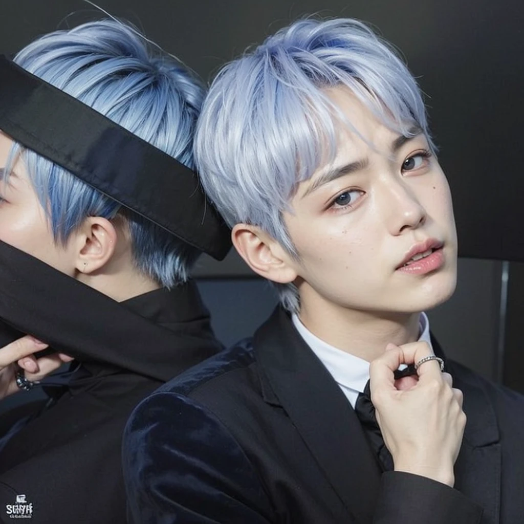 Sakuya nct wish, cute boy, blue hair