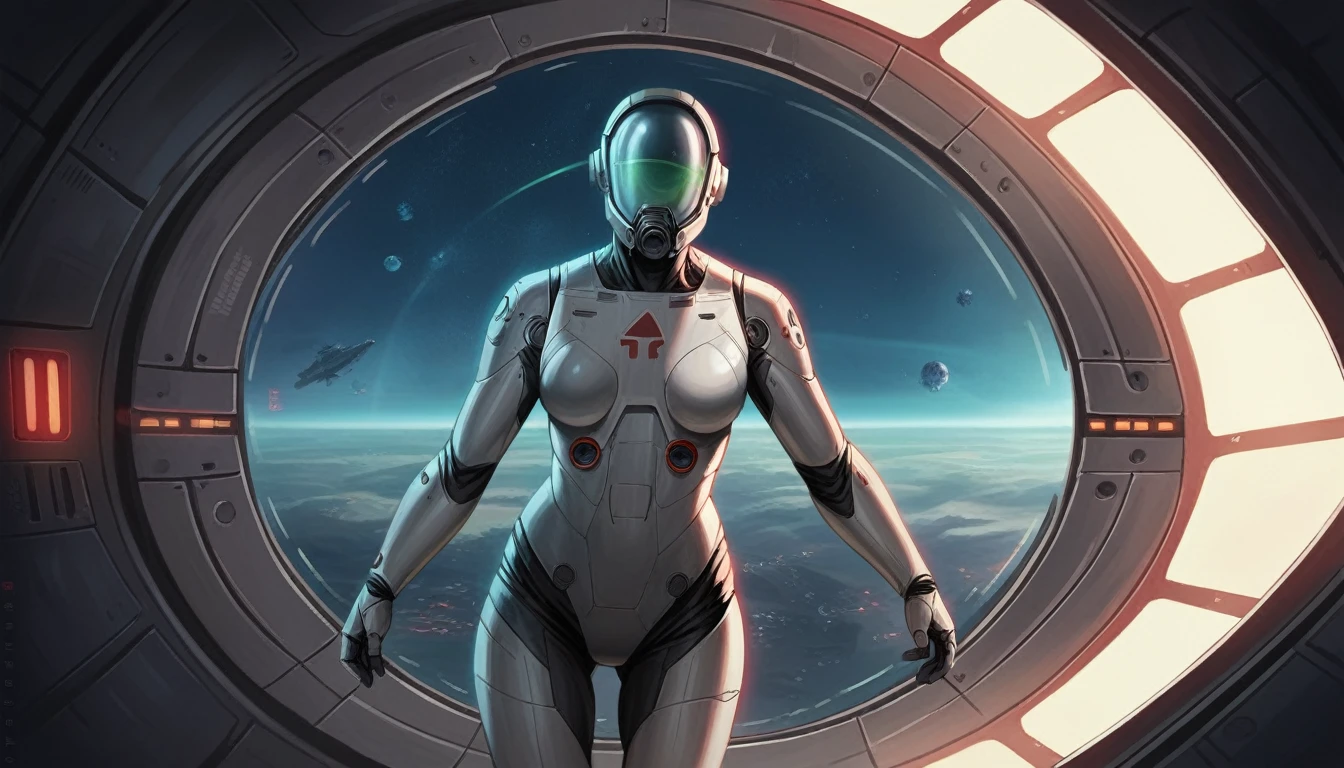a female astronaut, cyberpunk style, H.R. Giger, inside the spacecraft cabin, super-detailed, 4k resolution, intricate details, cinematic lighting, dark atmosphere, glowing displays, futuristic technology, metallic surfaces, sci-fi elements, dramatic pose, intense expression, photorealistic, masterpiece
