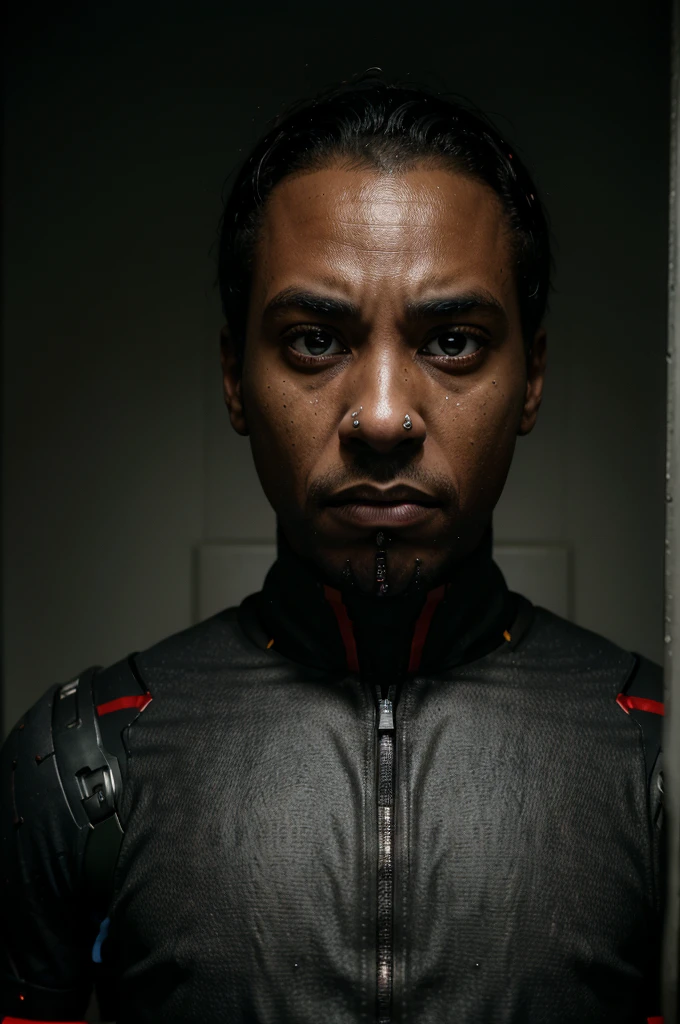 arafed man with a surprised look on his face, he is screaming, looking surprised, insane face, mkbhd as iron man, he is in shock, bony face, bladee from drain gang, very surprised, man is with black skin, horrified look in his eyes, huge surprised eyes, looking confused, bruh moment, black age boy