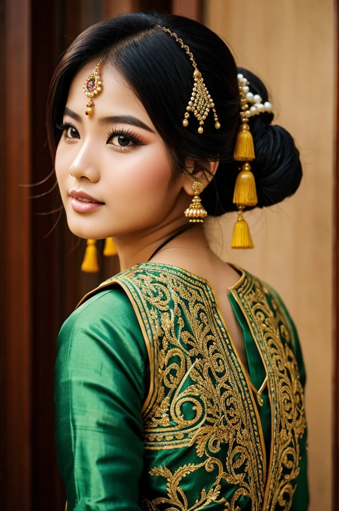 Burmese Treditional Fashion, Colourful Hair Style, Treditional Long Hair, Asian Beautyful Face, Beautyful Body, Burmese Beautyful Treditional Fashion. 