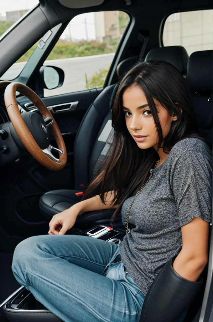 Girl in car