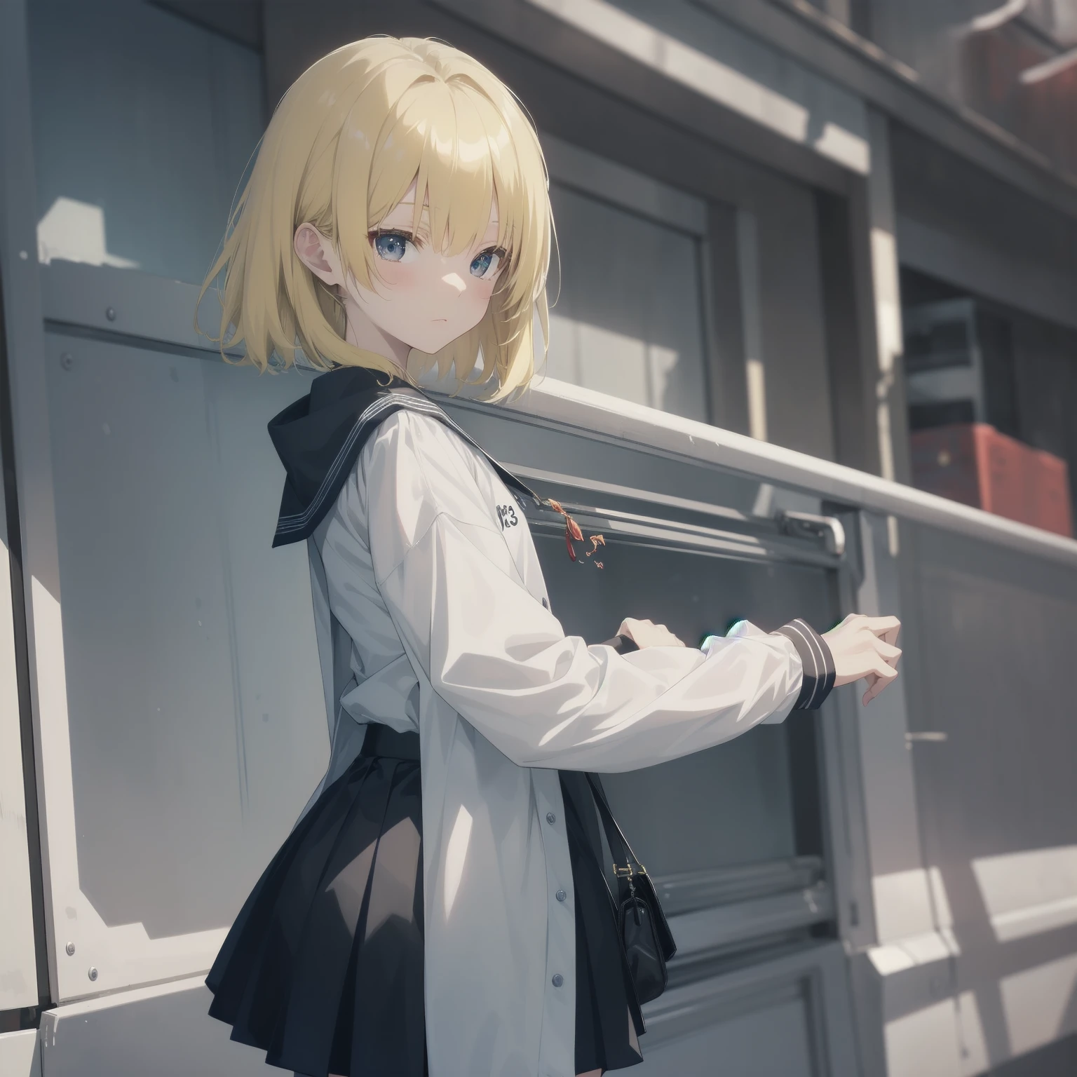 ultra-absurdres-Top quality by artist God, ultra-detailed, high resolution, anime moe artstyle, best anime 8k konachan wallpaper, pixiv contest winner, pool:2810, perfect anatomy,break, 1girl, (Please draw a girl walking sleepily to school alone. )break,(Solo,little female, 13-year-old:1.3),Full limbs, complete fingers,a junior high school student, (very short hair), short cut, flat chest, , small butt, small black eyes, beautiful detailed eyes, well-proportioned iris and pupils, expressive eyes, highres detailed hair, soft expression, salor school_uniform, sailor collar, serahuku, bow, pleated skirt,(Detailed Lighting), (Detailed background), in the School commute route. break,dewy skin, perspiration on the skin,skin texture, fine lines, pores, natural imperfections,light reflections, glossy skin, shiny skin,break, Best cinematic lighting powered by famous artist, 8k,beauty illustration,photoshop_(medium),very aesthetic,break,((artist:enkyo_yuuichirou )), artist:clamp ,artist:carnelian ,artist:kantoku ,
