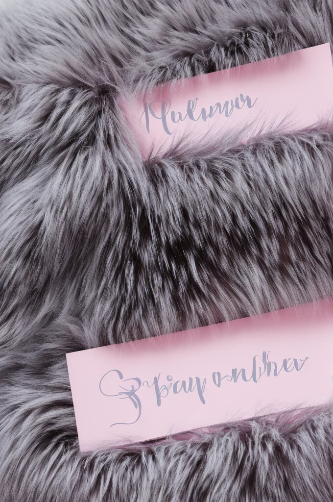 Create a 3D text layout with two lines of text, both using a fluffy, fur-like texture. The top line should read 'PET SALON' and the bottom line 'PINK BEACH'. The text should be in a pastel pink color against a pure white background. The text layout is as follows:
PET SALON
PINK BEACH
The letters should appear plush and soft, resembling a thick, luxurious fur or fluffy carpet. Each letter should have a distinct three-dimensional quality with visible depth and shadows that enhance the furry texture. The edges of the letters should be slightly uneven and fuzzy, mimicking the natural irregularity of fur.
The pastel pink color of the text should be soft and gentle, complementing the fluffy texture. The white background should be clean and bright, providing a strong contrast to the textured letters.
The overall effect should be cozy and inviting, perfect for a pet salon with a beachy theme. The fur texture should be detailed enough to see individual strands or tufts, giving a tactile and realistic appearance that's appealing and pet-friendly.