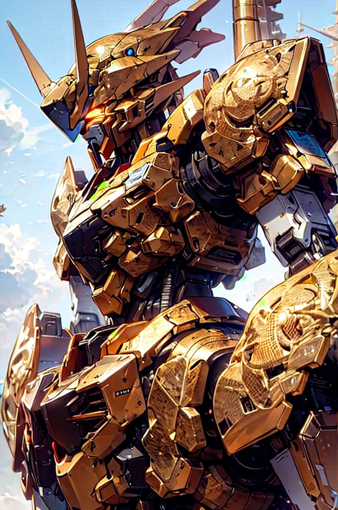 Gundam,mecha,robot,no humans,glowing,solo,science fiction,glowing eyes,, Best Quality,Masterpiece,Edge quality,gorgeous and intricate detail,Perspective Silhouette,((8k, Best Quality, Masterpiece, Extremely Detailed, Rule of Thirds)),((crazy imagery)),photorealistic,masterpiece,superb,HDR,high resolution,sharp focus,photorealistic rendering,extremely detailed description,professional,intricate details,