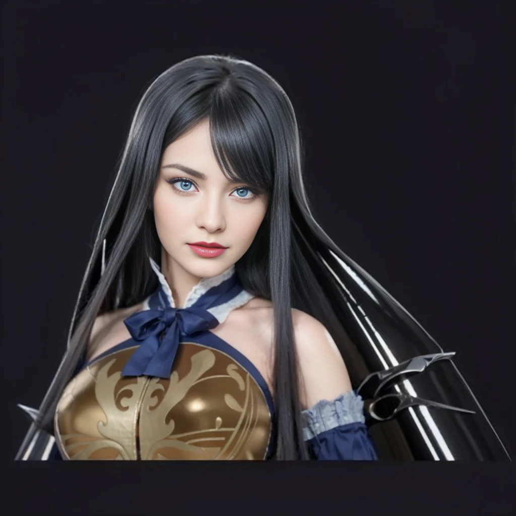 Shanoa, blue eyes, (best quality, ultra-detailed), (realistic:1.37), beautiful and detailed face, ultra-realistic texture, delicate face, delicate body, red lipstick, bright colors. High definition, 8K.