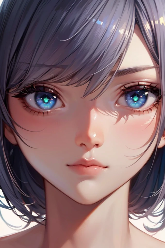 SNTHWVE STYLE, nvinkpunk close up face portrait (((sks man))), Smooth and soft skin, Big dreamy eyes, Beautiful and complex hair colors, Symmetric, Anime Big Eyes, Soft lighting, Detailed face, by Makoto Shinkai, Stanley Artjam Lau, Wow, Lost Draw, Concept Art, Digital Painting, Looking into the camera