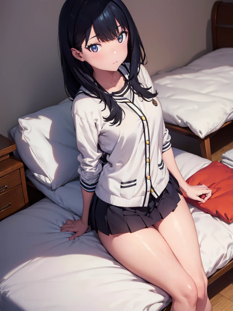 Rikka, A-line skirt,sexy girl,bed room ,on the bed,Beautiful slender legs,Big breasts,porn,bikini