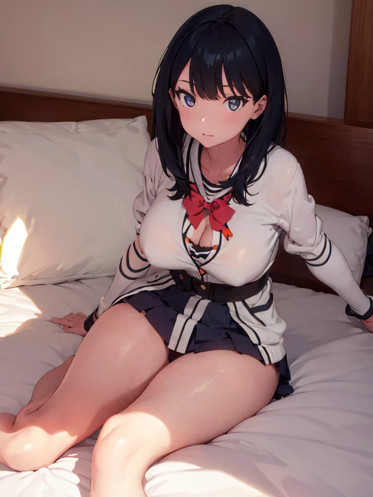Rikka, A-line skirt,sexy girl,bed room ,on the bed,Beautiful slender legs,Big breasts,porn,bikini
