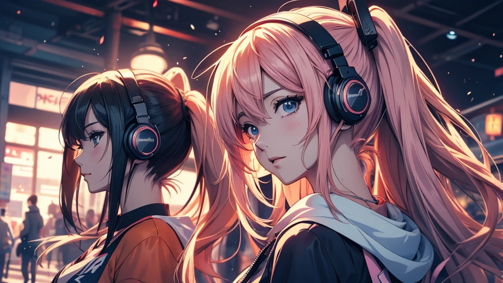 Woman wearing headphones, Anime Style 4 k, anime wallpaper 4k, anime wallpaper 4k, 4k anime wallpaper, anime art wallpaper 4k, anime art wallpaper 4k, Anime Style. 8K, Anime atmosphere, , Ultra HD Anime Wallpaper, Anime Art Wallpaper 8K, Anime Background,landscape、car