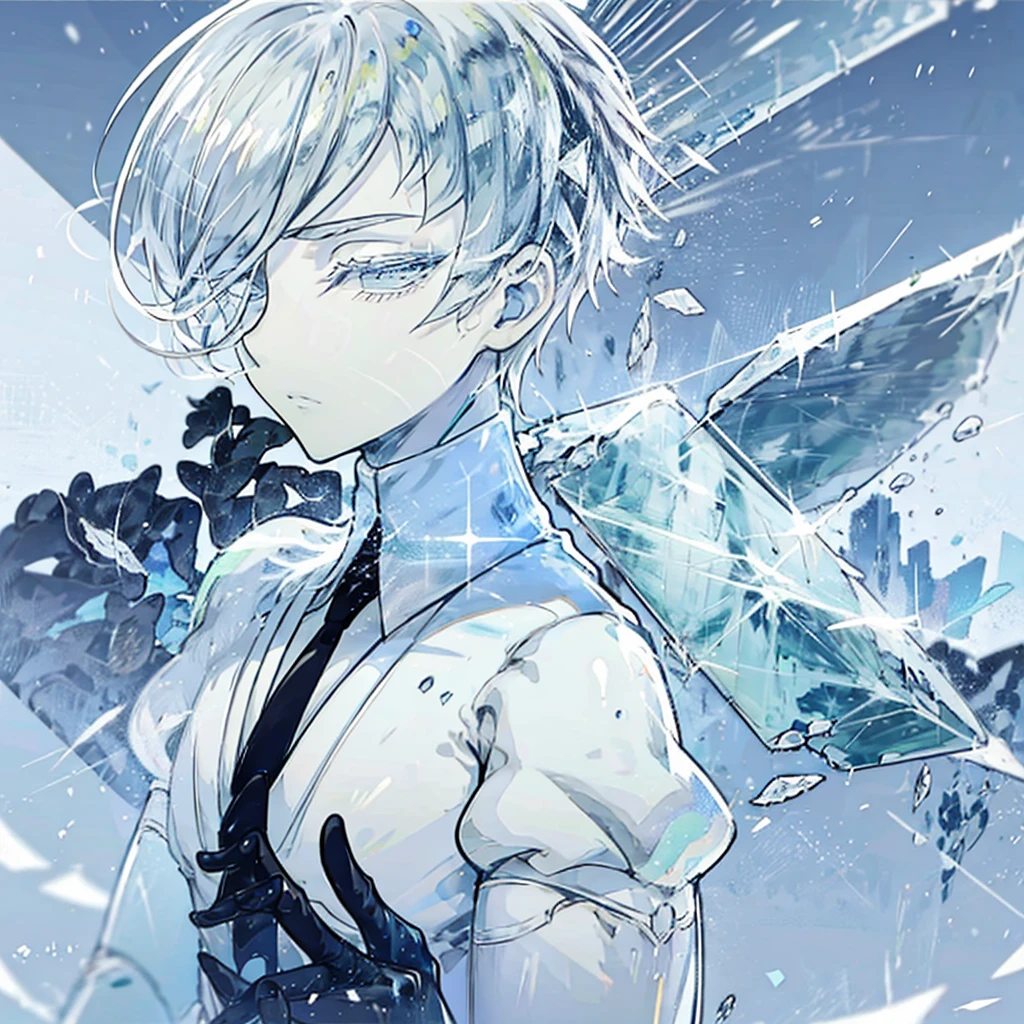 Antarcticite, houseki no kuni, anime style, portrait, PORTRAIT, ultra detailed, beautiful