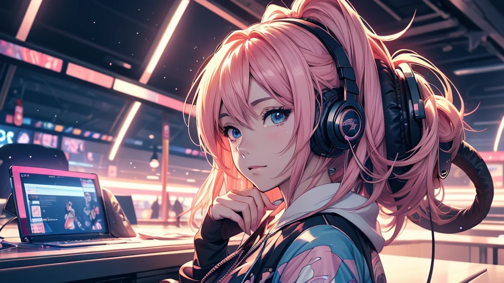 Woman wearing headphones, Anime Style 4 k, anime wallpaper 4k, anime wallpaper 4k, 4k anime wallpaper, anime art wallpaper 4k, anime art wallpaper 4k, Anime Style. 8K, Anime atmosphere, , Ultra HD Anime Wallpaper, Anime Art Wallpaper 8K, Anime Background、car