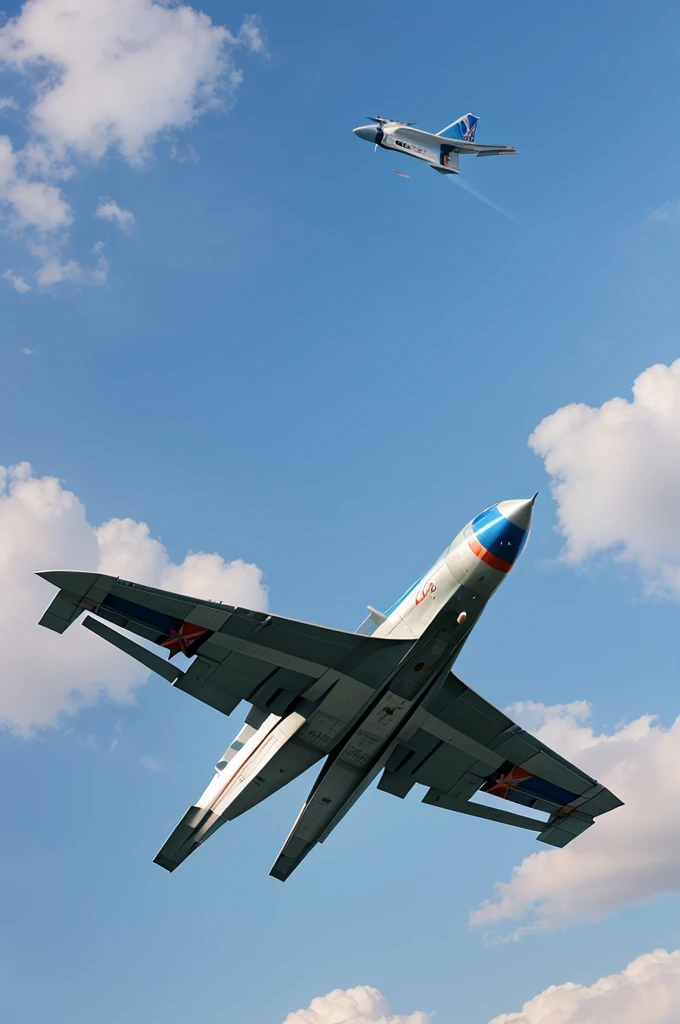 A realistic photo of Sukhoi in the open sky