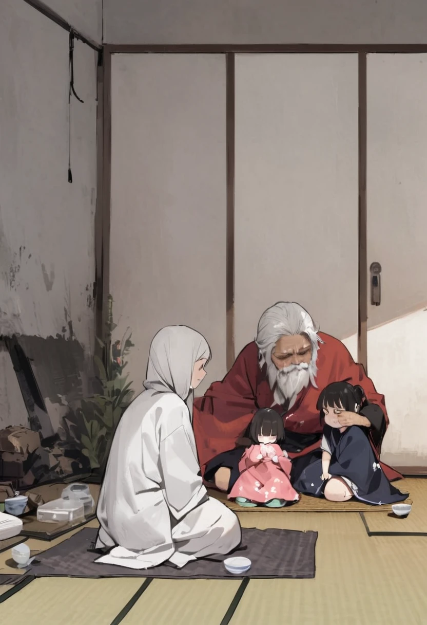 No dialogue、Sad、Mother and daughter、Small room、Dirty、４tatami、extreme poverty life、Boro family、Child、６age、Parent and 、tatami、Sunken cheeks、poor、No money、Girl、Girl、Tattered clothes、Sit down and eat、seiza、No money、Are thin、clavicle、I&#39;m not feeling well、Expressionless、Small and dirty room、The clothes are also dirty、The face is also dirty、Eating rice、Looks lonely、Tattered room、Twilight、Dirty table、Small room、Dirty property、rent５1,000 yen、Dirty、ceiling is low、wooden building、Tenement、modern
