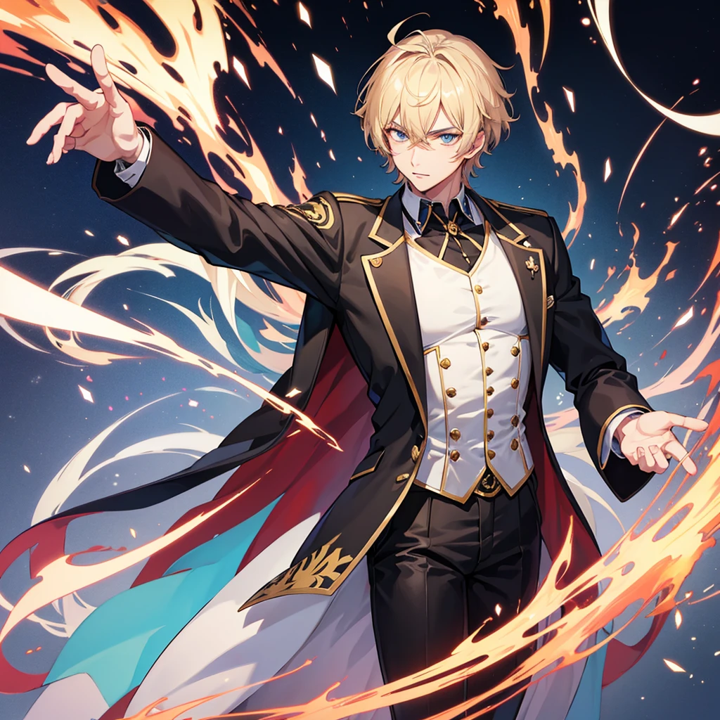 Anime handsome guy with fanatic outfit
