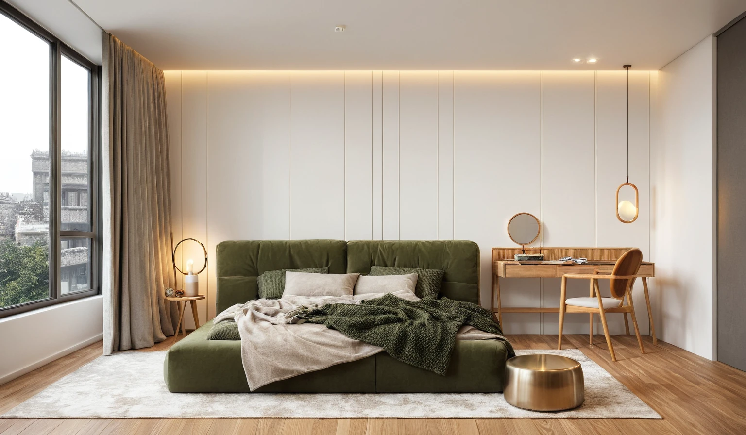 Interior Design, (modern interior space), (modern furniture design), (space that realistically describes the modern interior of a townhouse), (design decor interior space), (soft warm led light), (circle spotlight), (indoor), (neutral white tone color), (white wall), (An Cuong Wooden Furniture minimalist Style), (An Cuong wood with MDF surface glued with melamine coating), (architectural design visualization), (reflection), (focus on object), (material normal bump real reflection), (multi-level reflection), (chao vantage software visualization render),(((Best Quality))), ((Masterpiece)), ((best illustration)), ((best shadows)), (( Super Detail)), (Intricate lines), (Photorealism),(hyper detail), ((archdaily)), ((award winning design)), (dynamic light), ((spotlight)), (perfect light), ( shimering light), ((photorealistic)), ((intricate detail)), ((extreme detail)), ((crazy detail)), ((octane render)), ((trending on artstation)), ((High- fidelity)), ((Viwvid)), ((Crisp)), ((Bright)), ((Stunning)), ((Eye-catching)), ((High-quality)),((Sharp)), ((day sun environment)), ((Illuminating)), ((Flawless)), ((High-quality)),((Sharp edge render)), ((medium soft lighting)), ((photographic render)) , ((detailed archviz)), ((reality environment))