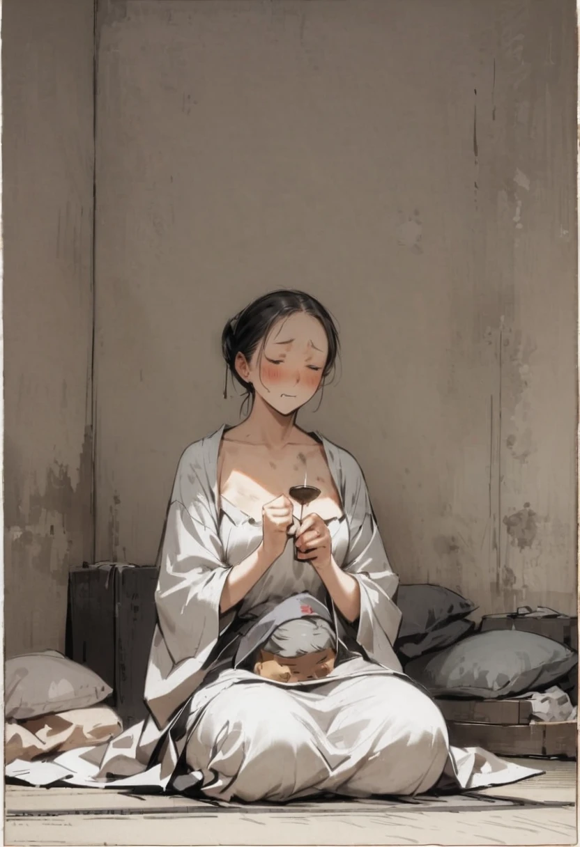 No dialogue、Sad、Mother and daughter、Small room、Dirty、dirty、extreme poverty life、Boro family、Child、６age、Parent and 、tatami、Sunken cheeks、poor、No money、Girl、Girl、Tattered clothes、Sit down and eat、seiza、No money、Are thin、clavicle、I&#39;m not feeling well、Expressionless、Small and dirty room、The clothes are also dirty、The face is also dirty、Eating rice、Looks lonely、Tattered room、Twilight、Dirty table、Small room、Dirty property、rent５1,000 yen、Dirty、ceiling is low、wooden building、Tenement、modern、Dark atmosphere
