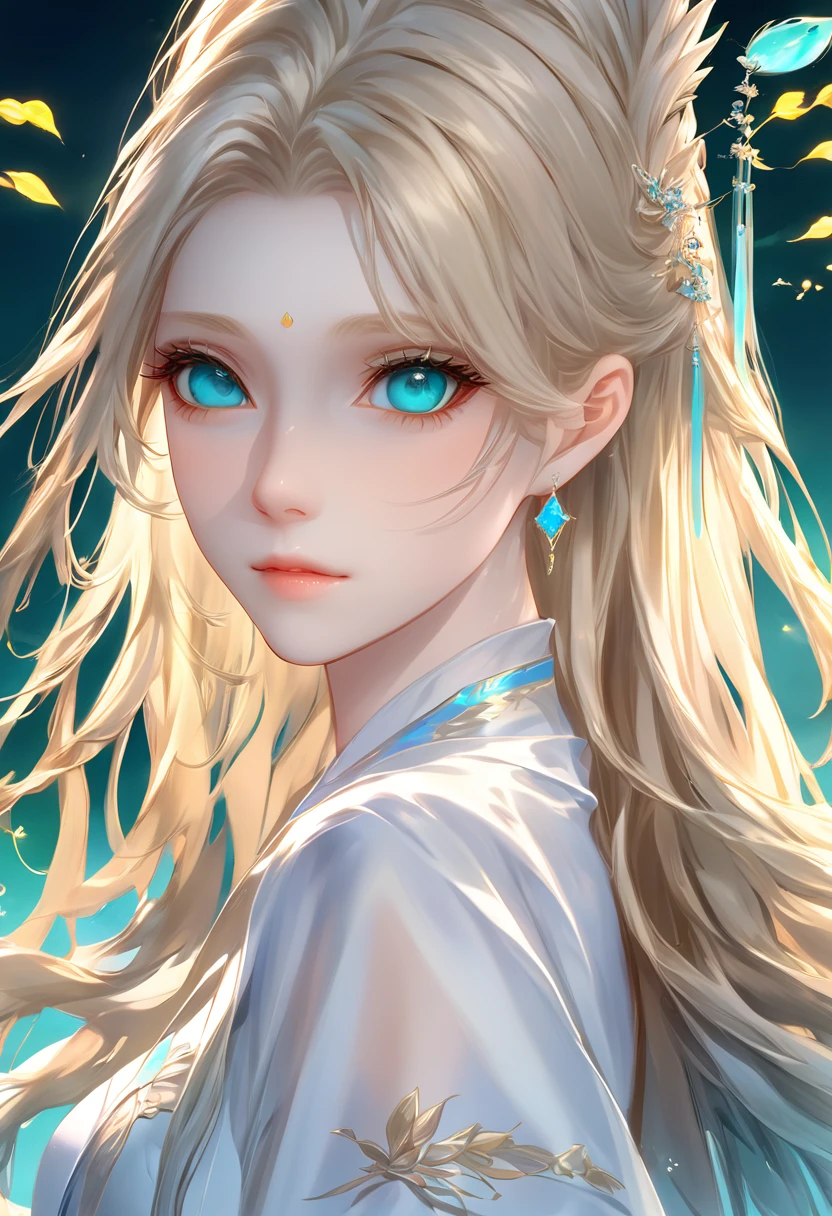 ((Highest quality)), ((masterpiece)), (detailed), ((Perfect Face)),euphilia, One Girl,Anime girl with long blonde hair and dark turquoise eyes in a white dress, Trending on cgstation, artwork in the style of Gwaiz, Gwaiz, Smooth anime CG art, detailedなデジタルアニメアート, Anime Goddess, Fantasy art style, palace ， Girl in Hanfu, Beautiful young wind spirit, Beautiful Anime Girls, ! Dream Art Germ,