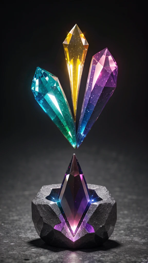 Special Gem,Special Shape,ore,Rainbow colors,Fantasy,wonder,Gray background