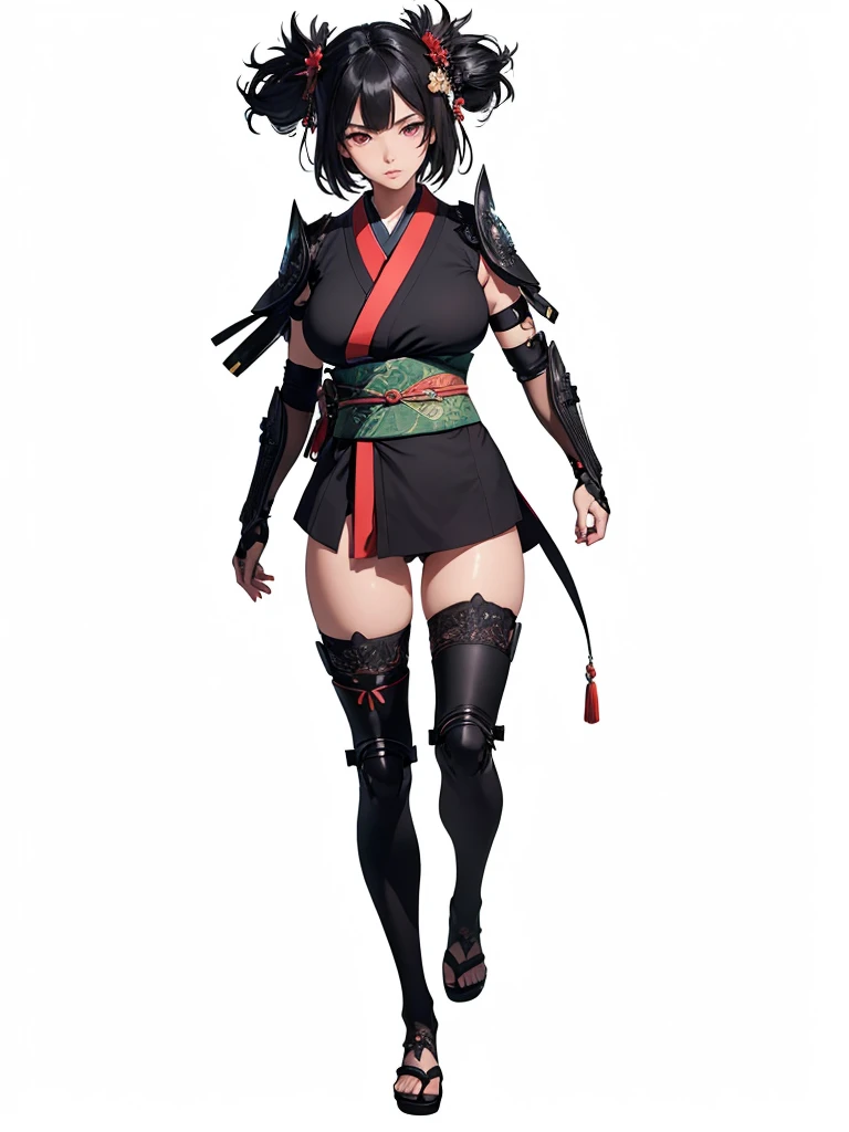 ((1girl, solo)), beautiful body, (perfect anatomy, perfect body, perfect hands, perfect legs), (five fingers:1.5), natural proportions, sexy body, (large breasts:1.5), cowboy shot BREAK
((extremely detailed face)), (beautiful detailed eyes:1.6), (realistic pupils, realistic iris:1), expressive eyes, looking at viewer, (clear eyes:1.3), (hyperrealistic:1.2), (detailed skin texture:1.2), smooth skin, (black hair:1.5), (red eyes:1.3), (short hair:1.3), ((mature female)), (detailed lips:1.2), (attractive lips:1.1), (glossy lips:1.1), (parted lips), perfect face, perfect eyes BREAK
samurai, japanese clothes, (short kimono:1.5), puffy short sleeves, sash, black elbow gloves, fingerless gloves, (arm guard:1.5), thighs, black thighhighs, ass visible through thighs, jingasa BREAK
(masterpiece:1.5), anime-style, top quality, best quality, (beautiful and aesthetic:1.2), (ultra detail:1.5), Ultra-detailed depiction, Ultra-precise depiction, extremely detailed 8k illustration, high resolution, (highly detailed shading:1.2), (realistic lighting:1.4), perfect lighting, vibrant colors, dynamic tones, striking hues, 8k, absurd resolution, perfect shadows, hdr, UHD, ambient lighting, realistic, ultra-realistic, photo realistic, highly detailed, rich detail, luminous colors, fine texture, intricate design, professional illustration, (soft light:1.2), (illustration:0.7)