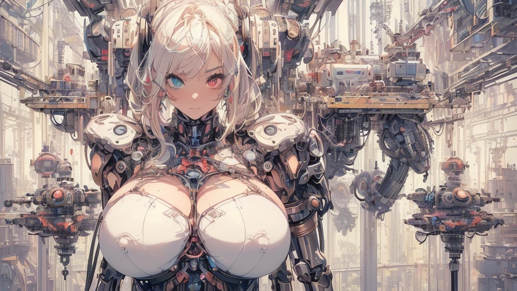 (((masterpiece, Highest quality))),(((alone:1.2))),(((One girl:1.2))),32K Wallpapers, Very detailed,(((((portfolio))))),(((((close))))),(((((breast enhancement))))),((((More Angles)))),(((highlight))),((((Heterochromia iridis)))),(((completion. Detailed face))),((((Very talented)))),(((((The most complex machine))))),(((The Strongest Mechanical Girl:1.4))),((Overall colorful)),(((((Huge breasts,shibsri,BDSM,bondage,nsfw