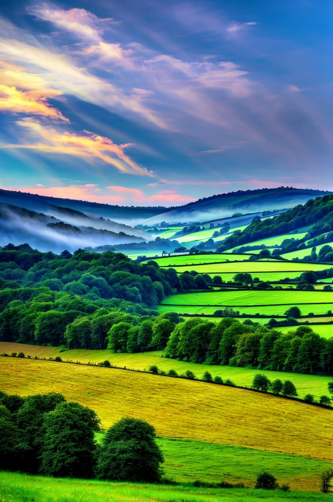 Original landscape，Sky and clouds，Tyndall effect，A country road，Colorful hot air balloon，Tyndall effect，Tyndall effect，High quality desktop wallpaper, Verdant forest, Detailed field properties, Beautiful English countryside, Stunning scenery, Rolling Hills, Landscape Wallpaper, Lush countryside, Green forests, Stunning scenery, Green fields in the background, High quality wallpaper, Beautiful wallpapers，Ultra high quality，Ultra HD，Ultra-high resolution