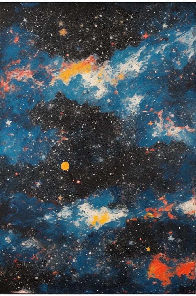 Abstract Art,best quality,masterpiece,Night Sky,Starry Sky,,,Ultra wide angle,8 mm,painting，Bright lights，Night，Pieces of light