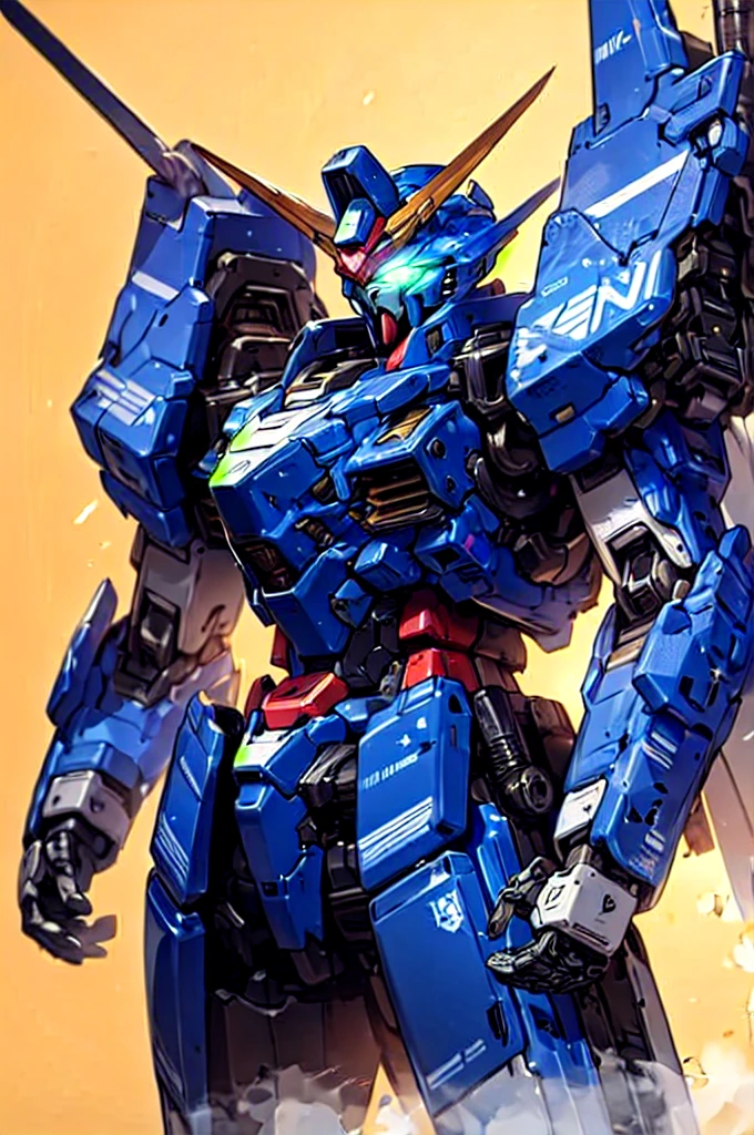 Gundam,mecha,robot,no humans,glowing,solo,science fiction,glowing eyes,, Best Quality,Masterpiece,Edge quality,gorgeous and intricate detail,Perspective Silhouette,((8k, Best Quality, Masterpiece, Extremely Detailed, Rule of Thirds)),((crazy imagery)),photorealistic,masterpiece,superb,HDR,high resolution,sharp focus,photorealistic rendering,extremely detailed description,professional,intricate details, blue color,