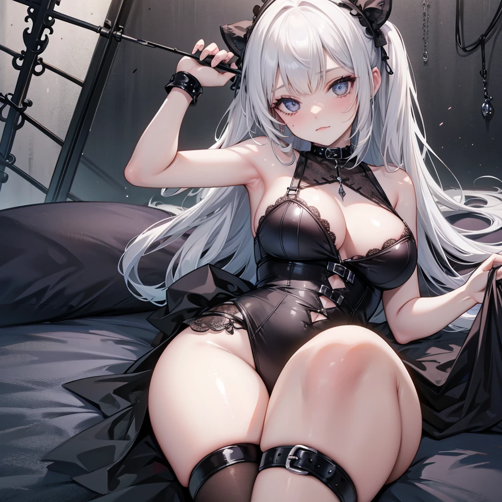 ((kinky gothic lying on pov)),
