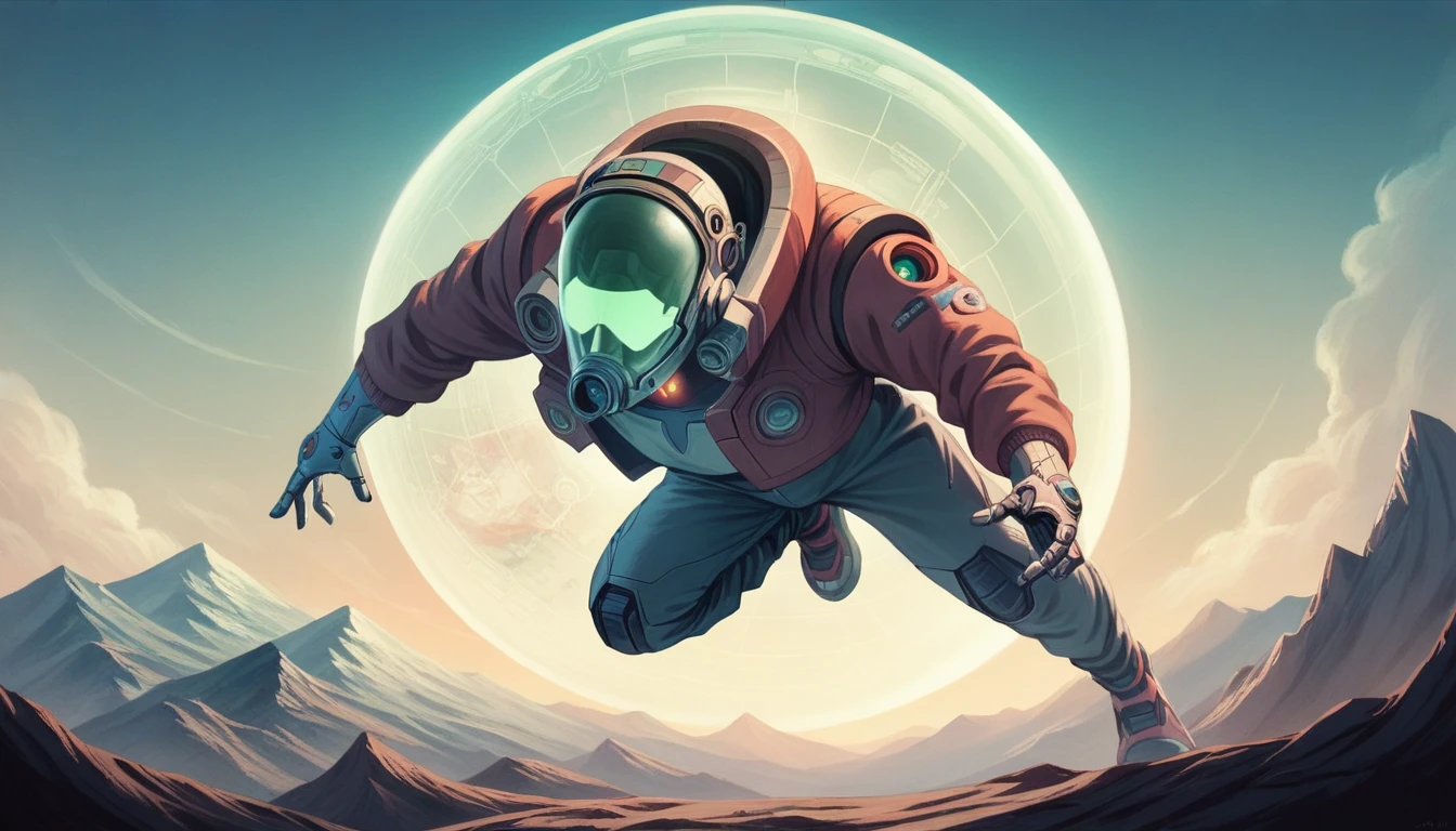 (((cyberpunk style))), a female astronaut on top of a mountain, H.R. Giger, on a super dangerous planet, super detailed, 4K resolution, intricate details, cinematic lighting, dark atmosphere, glowing screens, futuristic technology, surfaces metallic, science fiction elements, sensual pose, intense expression, photorealistic, masterpiece