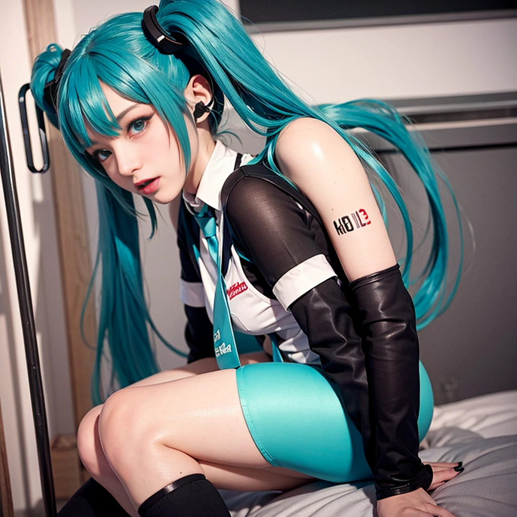 NSFW, miku hatsune, high-level image quality, Park at night, Traveling gear, swing play, red blush, Girl trembling with climaxs up, Sitting, Sweat, (((high quality satin)))
