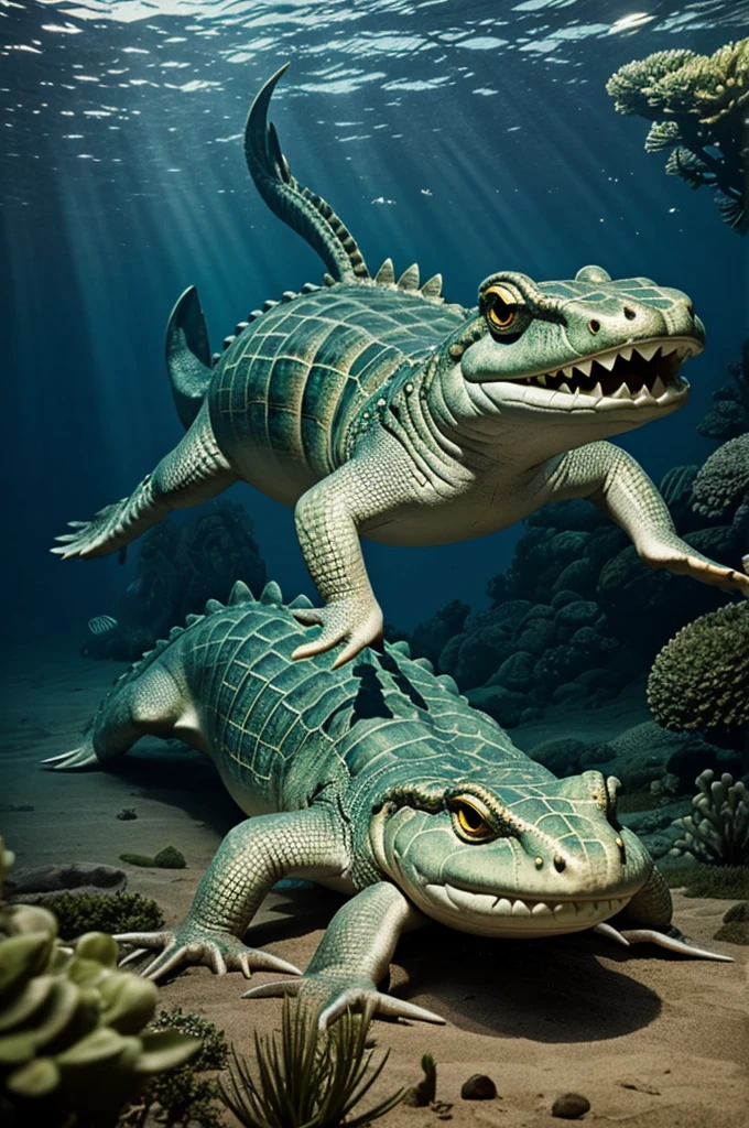 This character has a peculiar appearance, It is characterized by its large, bulging eyes that allow it to see underwater., It also has gills to breathe, This one is egg-shaped and has a large crocodile-style tail.