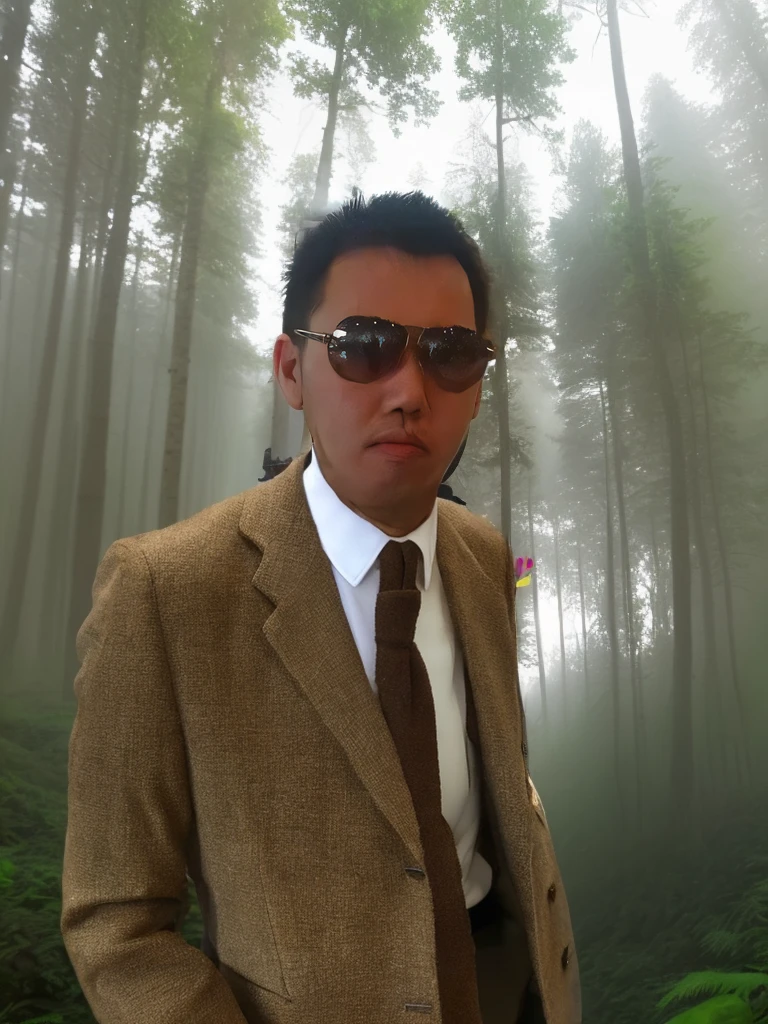 background of a beautiful green forest