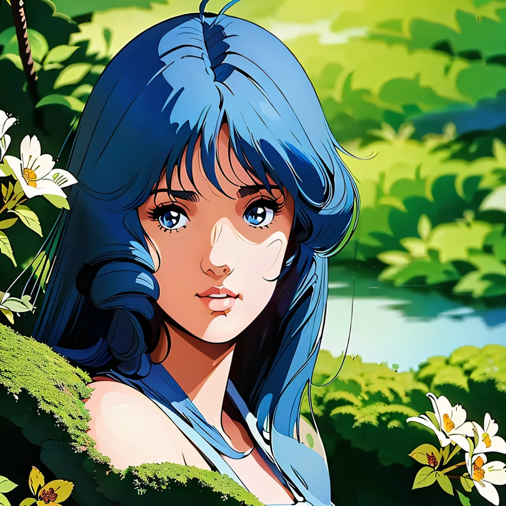 (((Best Quality, high resolution))),sniper aiming straight ahead ((hyper realistic portrait looking at viewer ))(Best Quality, high resolution),Sniper Aiming at the Girl as Lynn Minmay,Beautiful detailed eyes, detailed lips, long eyelashes,girl in a garden,soft sunlight,half:oil painting,ultra detailed,realist,vivid colors,fantastic atmosphere,shadows and lights,Greenery and flowers,peaceful and serene,Masterpiece:1.2