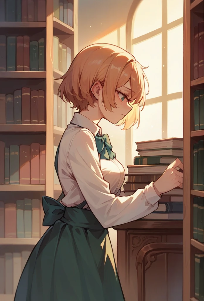 girl in the library