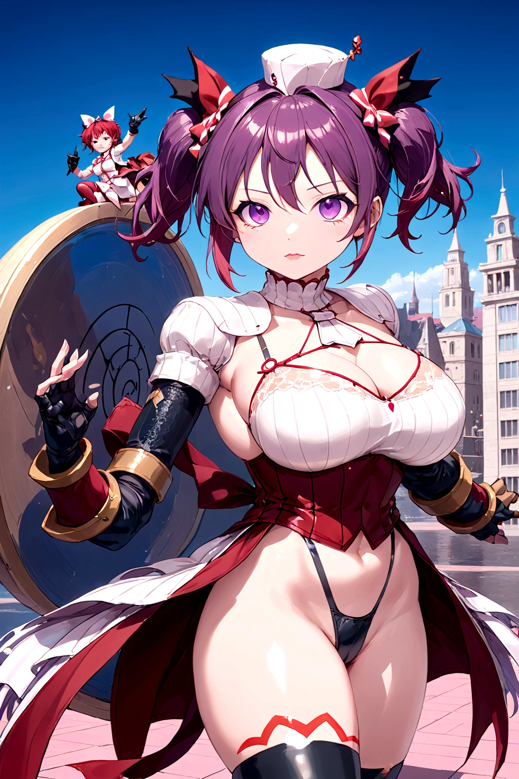 (large number of women), (multiple women), NSFW, collarbone, absurd, brainwashed, combatant, hollow eyes, ((purple glowing eyes 1.5)), expressionless, emotion removed, ((black shadaloo suit)), looking away, full body shape, ((standing up, saluting)), (highest quality, 4k, 8K, high resolution, requires: 1.2), ultra detailed, (realistic, looks real, looks real: 1.37), ticker, hyper hd, studio lighting, ultra detailed paint, sharp focus, physically based rendering, extreme detail, professional, vividness and color, blurry, sports portrait, landscape, horror style, anime big, anime giant, sci-fi, photography, concept artist, five fingers, perfect body, {{{masterpiece}}}, {{{highest quality}}}, {{ultra detailed}}, {{shape}, {{very delicate and beautiful}}, value for money, all roles, Canon 5D MK4 photo, photo, masutepiece, nffsw, shader, highest quality, elementary school student, (((magical girl outfit))), standing image, ratex, tight long gloves, long boots, pigtails, long hair, pink hair, belly on exposed, hands holding skirt, black lace pantskirt, (N8), super big breasts, body body type, big breasts only), young girlts