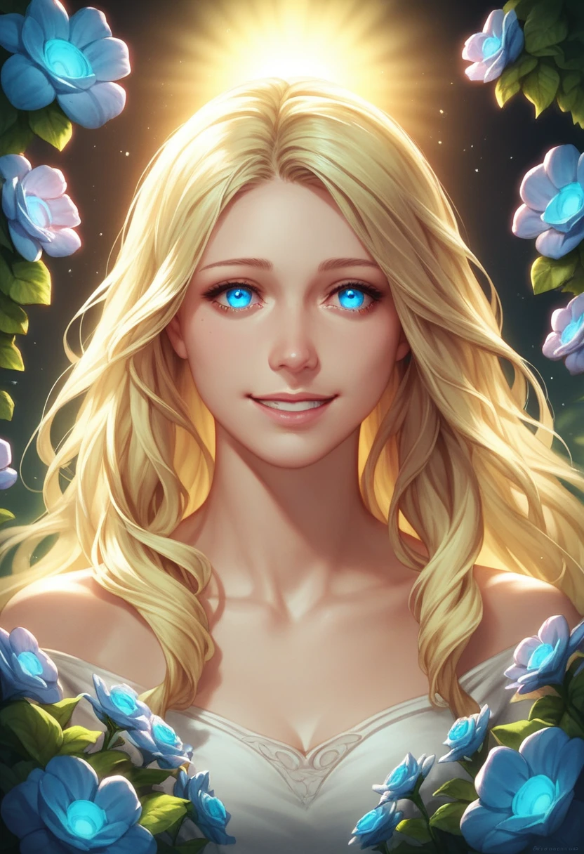 Exquisite detail, Highest quality 8K resolution, Super detailed, Realistic, Vibrant colors, Soft tones,euphilia, Warm and gentle lighting,(Smooth and straight blonde hair:1.2),(Hair parted in the middle:1.2),(Shiny Hair),(Deep blue eyes:1.3),Garden Girl,Smiling with tears in her eyes,With overflowing softness and kindness, Multiple corner turns,Visible and tangible emotions, I want to believe, Use illustrations,Beautiful girl with long hair fluttering in the wind,The promenade is full of flowers, Create colorful reflections.The sun shines with joy and pure love, Casts a warm golden glow on the girl&#39;s face. Their love is like a blessing from God, Freed from the troubles of this world. The atmosphere is full of happiness and laughter, It&#39;s like heaven、As if in praise of love. The artwork is、Combining digital illustrations and photography, 超高精細な描写とVibrant colorsにこだわる. A style that combines romanticism and realism、You can feel the depth of love. The color palette consists of soft pastel tones., Creates a dreamy and fantastical atmosphere. The lighting is soft and diffuse, Shine a gentle light on your face,、The warmth of the hug increases. The artwork is a masterpiece, Meticulously crafted to capture the essence of an unbreakable bond.