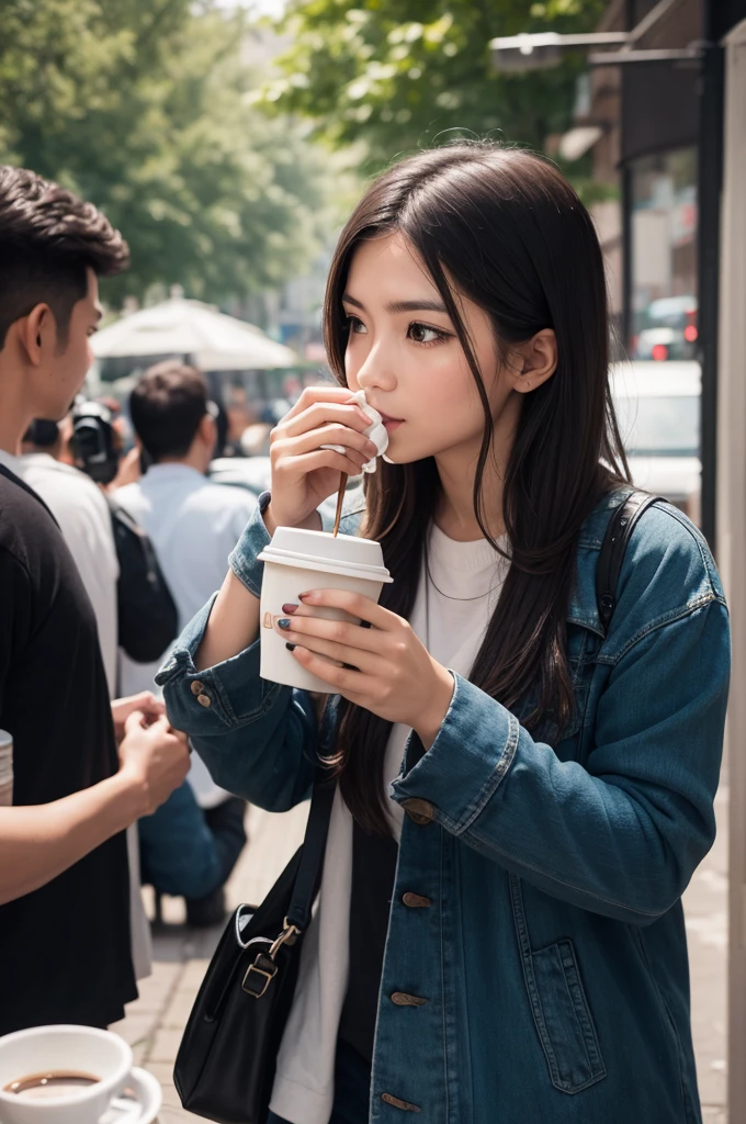 Photography drinking coffee