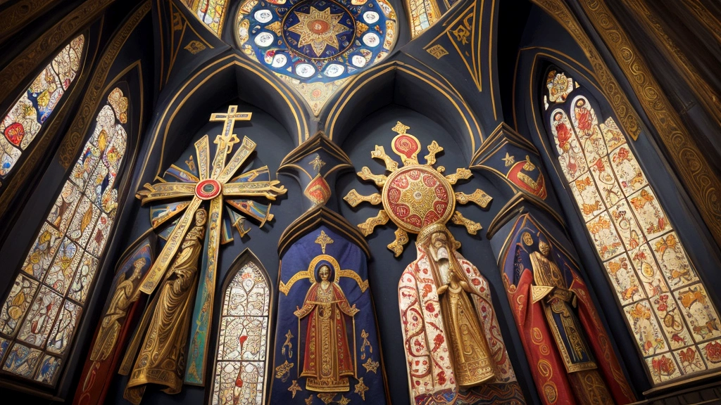 "Description: Illustrate the influence of cultural diversity on theological interpretations of the afterlife within Christianity. Show believers from different cultural backgrounds engaging in worship and discussion, each contributing unique perspectives shaped by their heritage. Depict symbols and imagery that blend traditional views with contemporary theological developments like Conditional Immortality and Universalism.
Details: Use rich, vibrant colors and symbolic motifs from various cultures to represent the diversity within Christianity. Include elements such as traditional attire, sacred art, and rituals that reflect cultural interpretations of Heaven, Hell, and the resurrection. Show expressions of reverence, unity amidst diversity, and spiritual curiosity on the faces of believers, illustrating the dynamic interplay between cultural influences and theological beliefs."