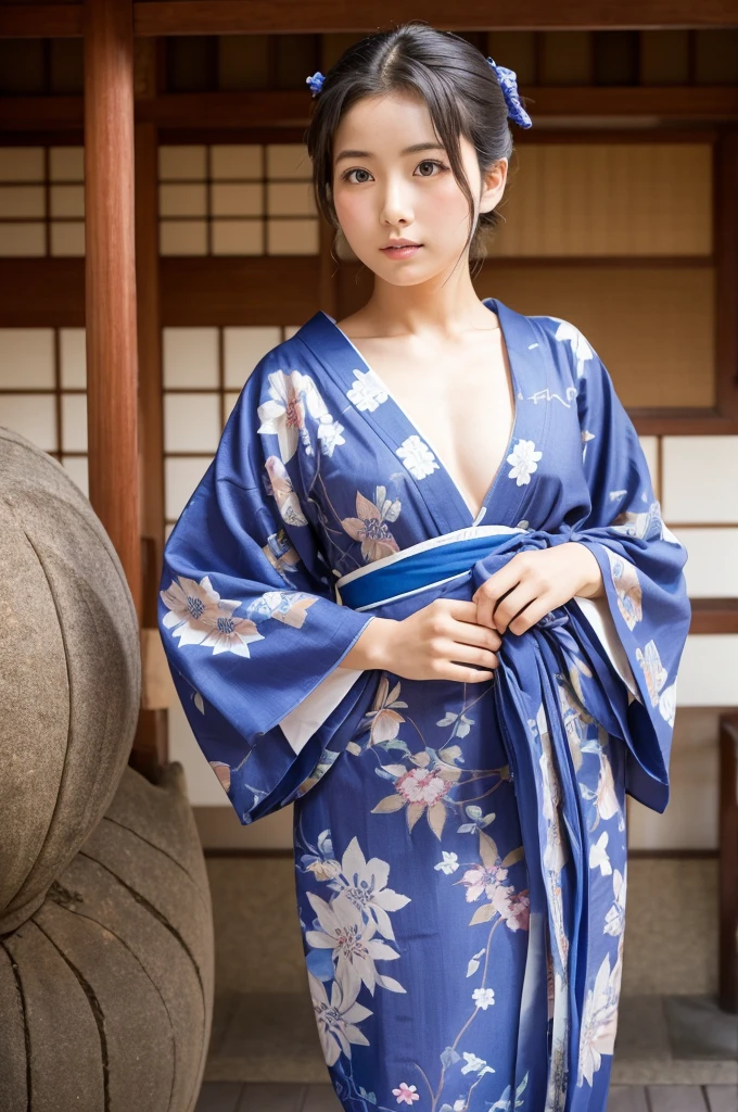 40s Japanese yukata with a wide open chest