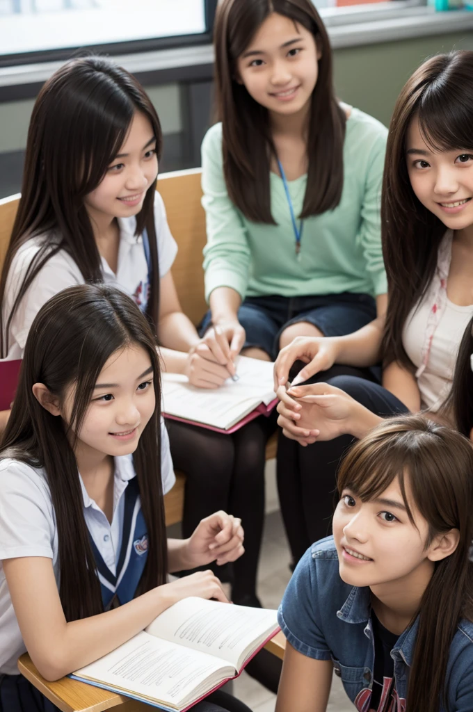 High school student group gathering
