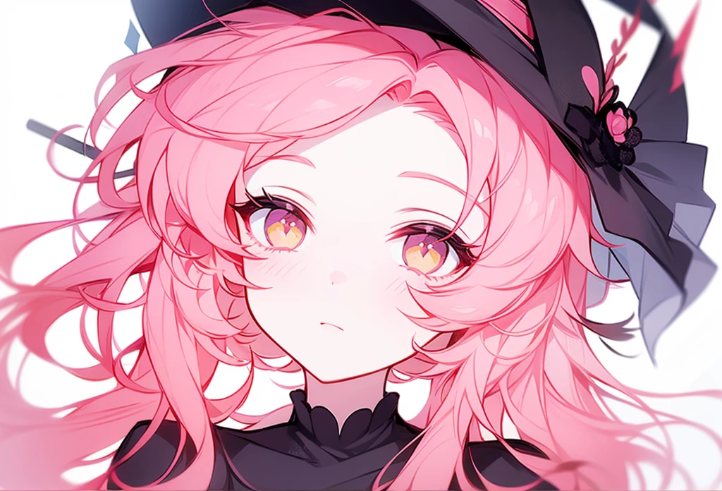 Half-length statue of a girl,K HD,4k,The face is expressionless,style anime,sideface,whitebackground,golden eyes,Pink-haired