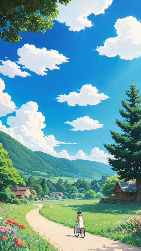 Ghibli style beautiful summer An illustration