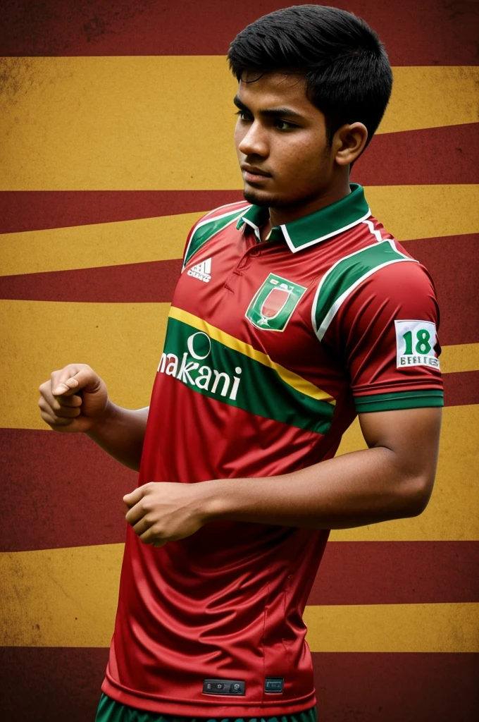 A boy name of Al Amin. His year 18 old.Bangladesh a Jersey number 18