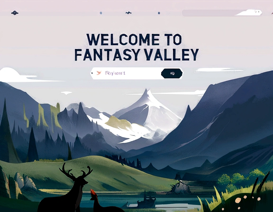 a screenshot of a website with a mountain scene, fantasy art style, fantasy theme, fantasy game art style, fantasy concept, fantasy themed, very detailed fantasy, fantasy world concept, digital fantasy illustration, fantasy illustration, fantasy scene, scenic fantasy, fantasy landscape, fantasy illustrations, fantasy concept art, fantasy art behavior, fantasy town