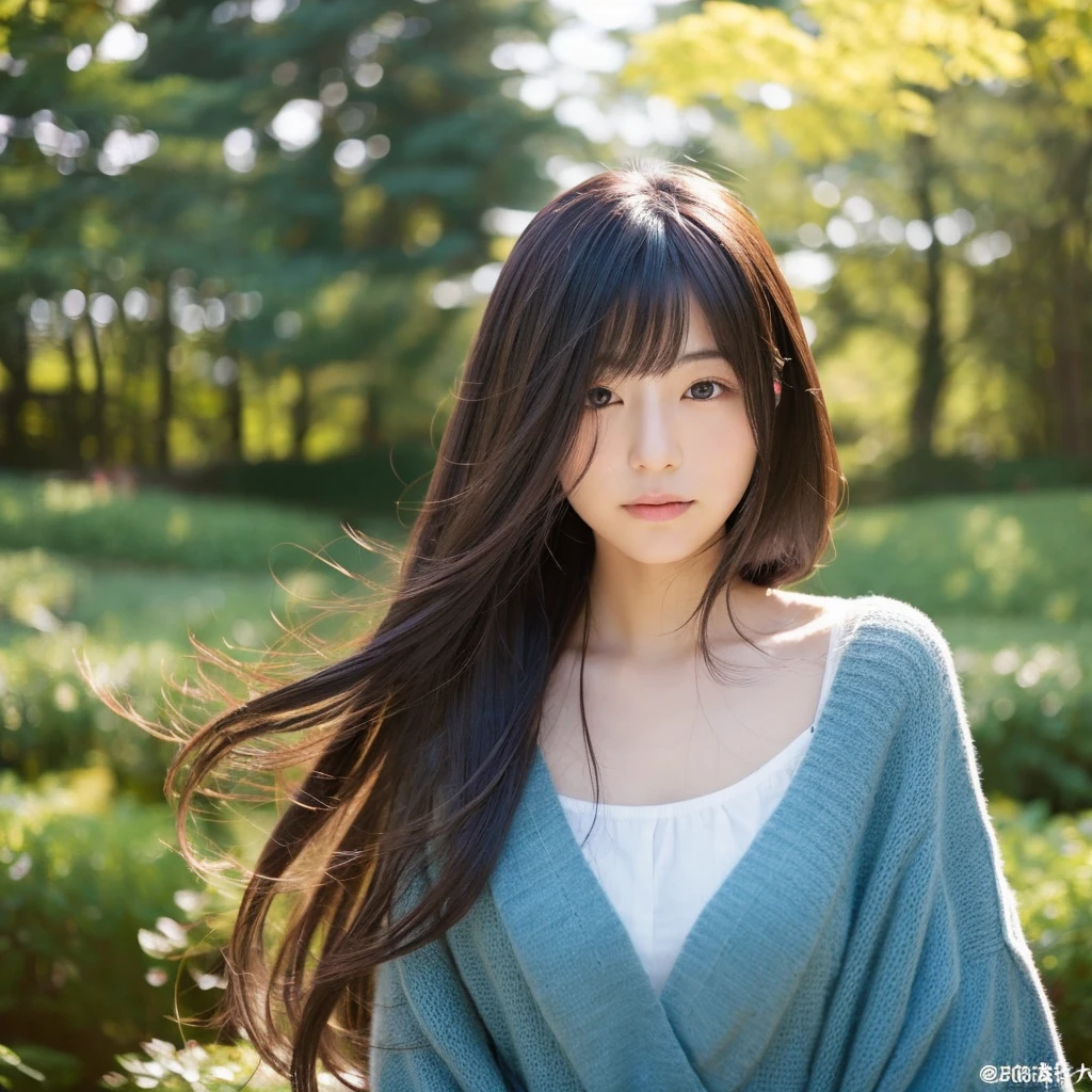 Japanese women、Woman in her 20s、Hair style: dark brown、Semi-long hair