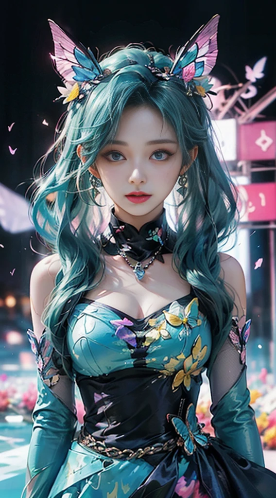(masterpiece:1.1), (best quality:1.1), (Human Development Report:1.0), Ambient Light, Ultra-high quality,( Super detailed original illustrations), (1 Girl, Upper Body), ((Harajuku Fashion)), ((Flowers with human eyes, Eye disease)), Double contact, Fusion of fluid abstract art, glitch, (Original illustration composition), (Limited color blending, Maximalist art style, Geometric artstyle, Butterfly, junk art)