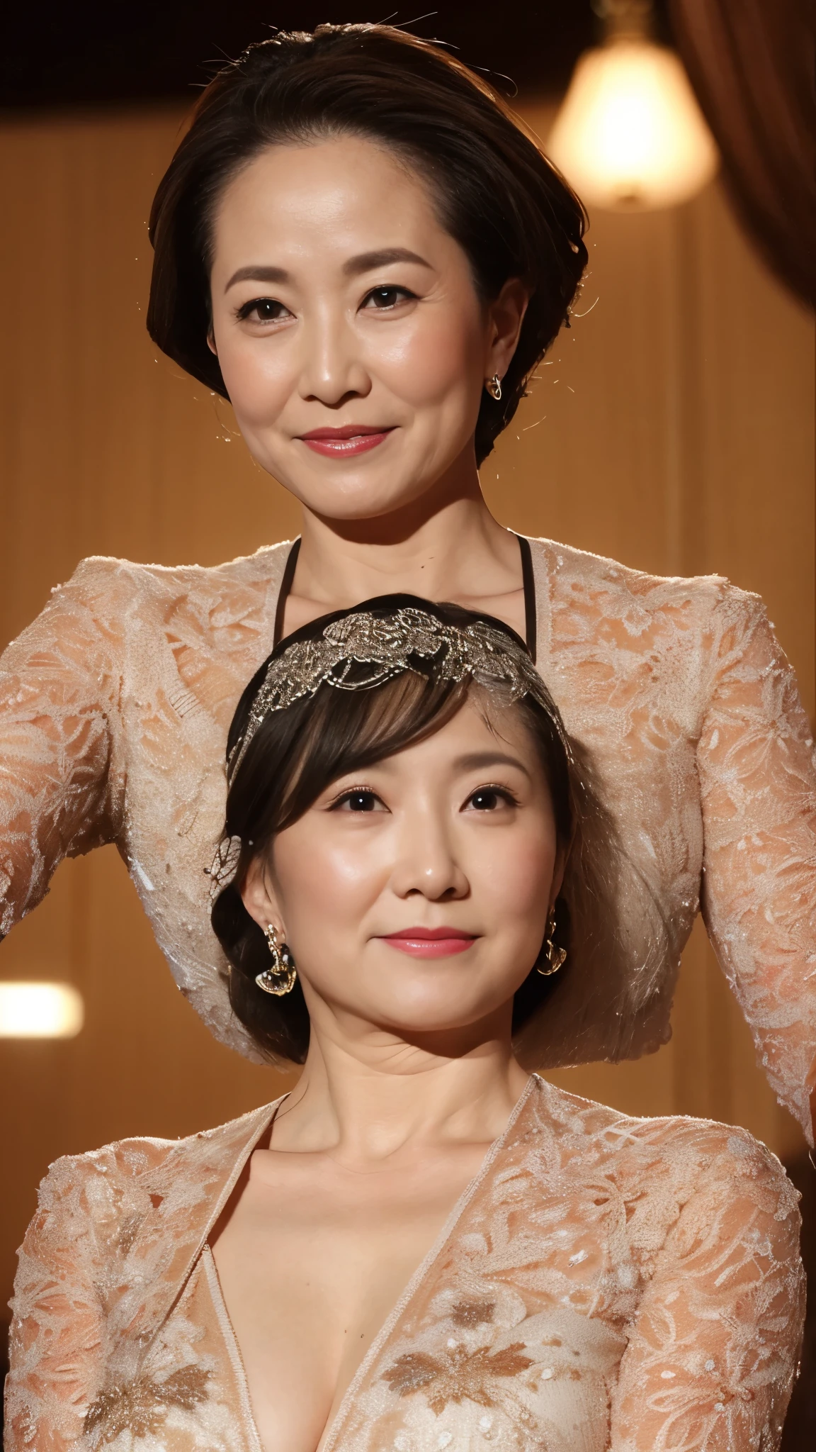 Fractal Art, gravure, look forward to, ((Face close-up)), slave, Flashy makeup, From the chest up, masterpiece, Highest quality, Very detailed, Realistic, Very detailed肌, Perfect Anatomy, (1 Japanese Mature), (alone), 120 years old, Big Breasts, Mature female politician, Glamour, sexy, Chromo White Skin, View your audience,